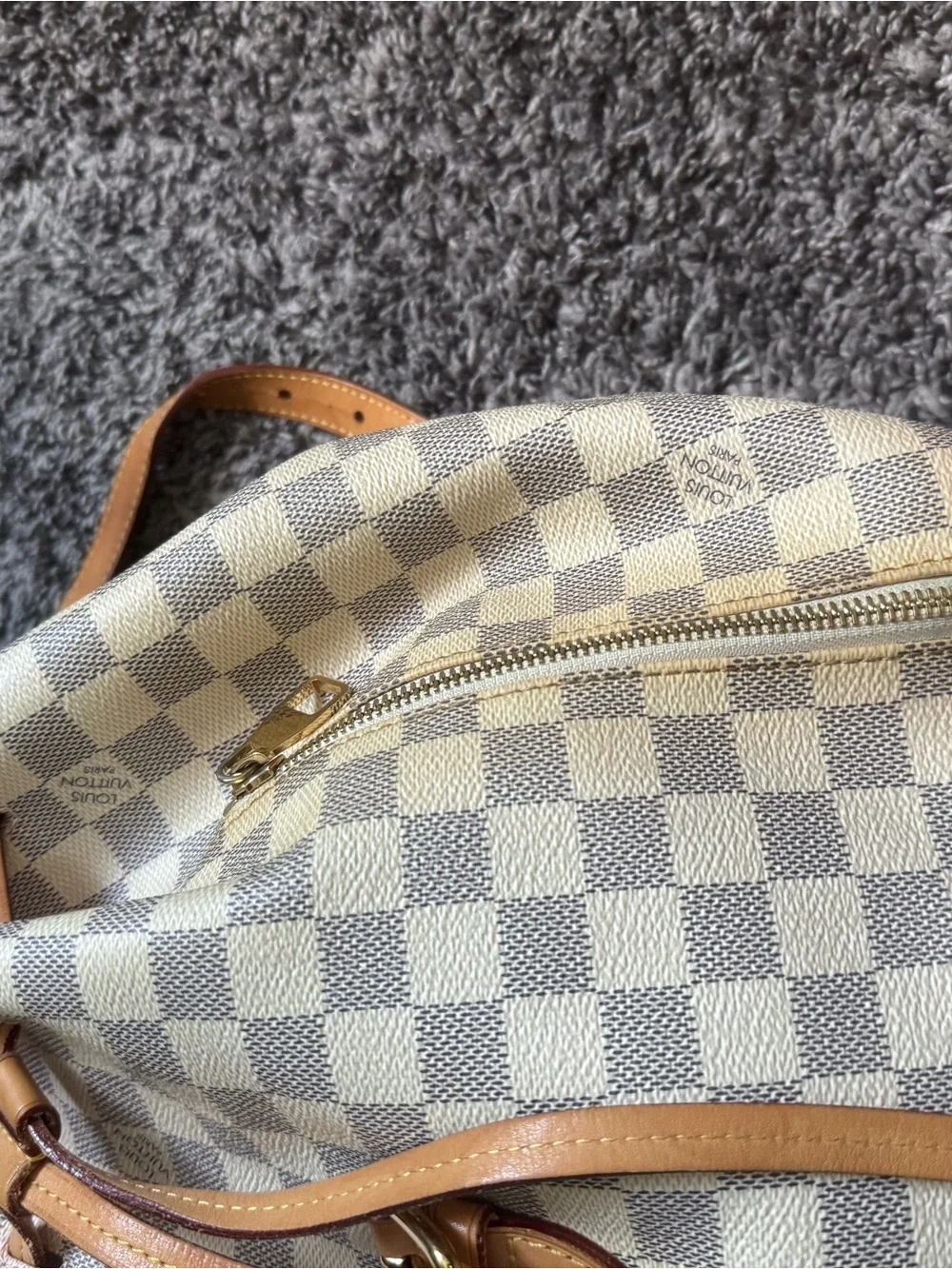 Louis Vuitton Damier Azur Checker Canvas Backpack in White and Tan